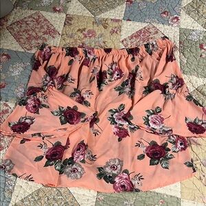 Floral Peach shirt size large